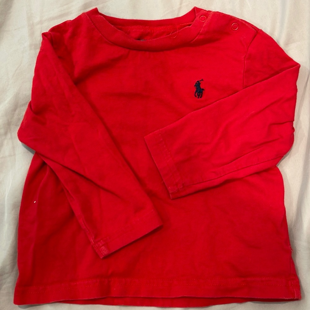 POLO By Ralph Lauren shirt color red navy blue horse